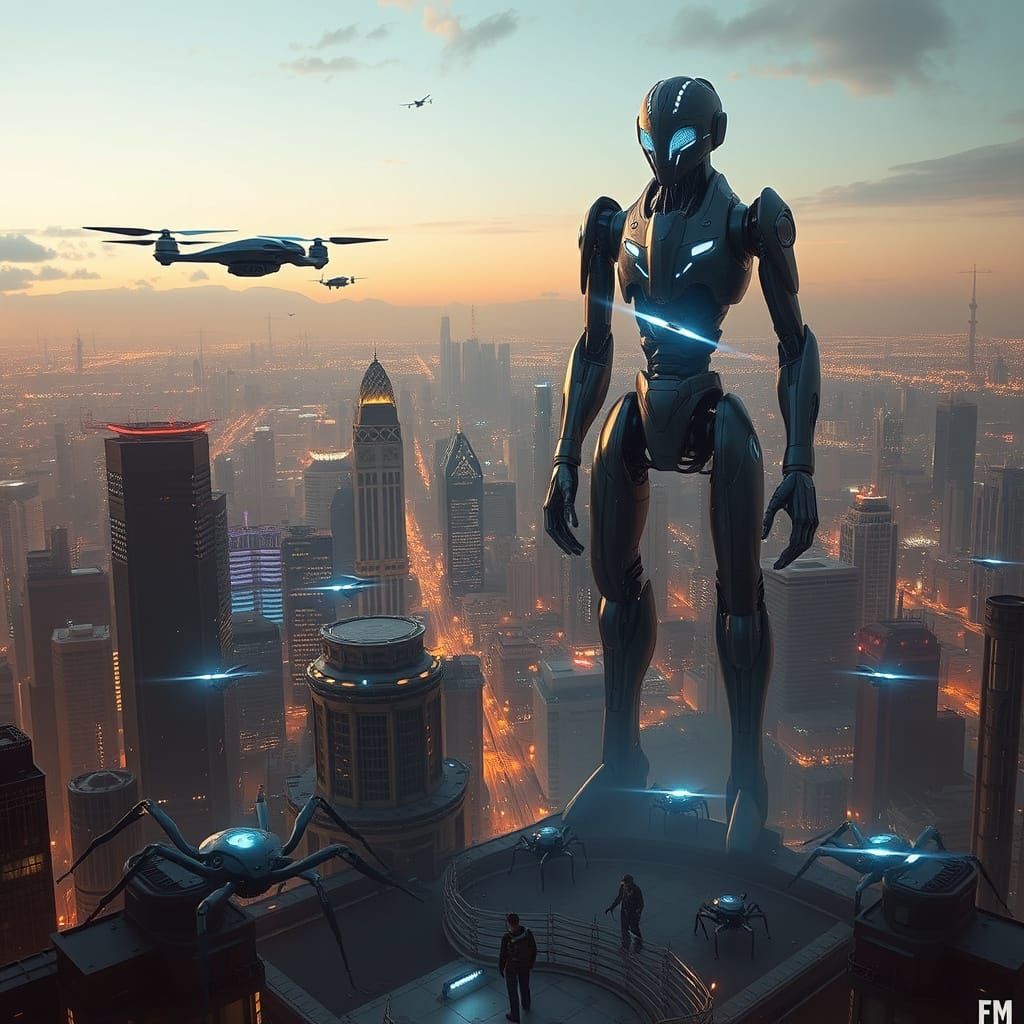 Cyberpunk Administrator Governs Futuristic Metropolis