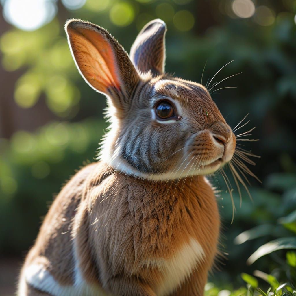 A Rabbit in Beautiful Bokeh Focus