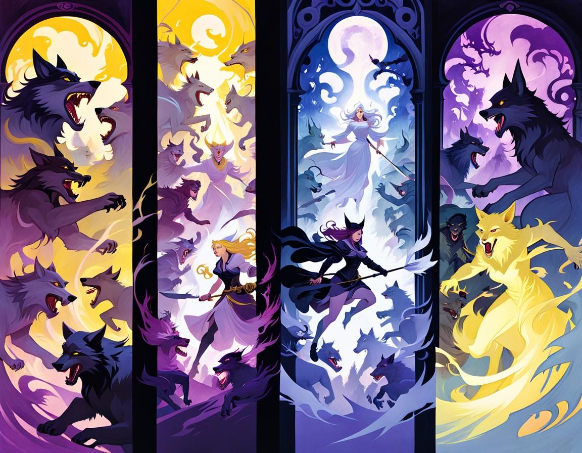 Surreal Encounter Between Light and Darkness in Fauvist Mast...