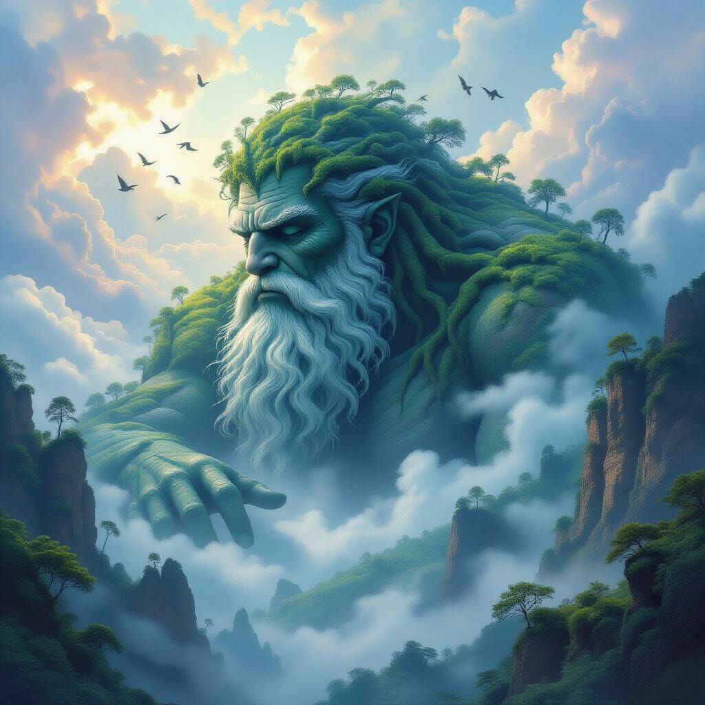 A misty valley with the Giant