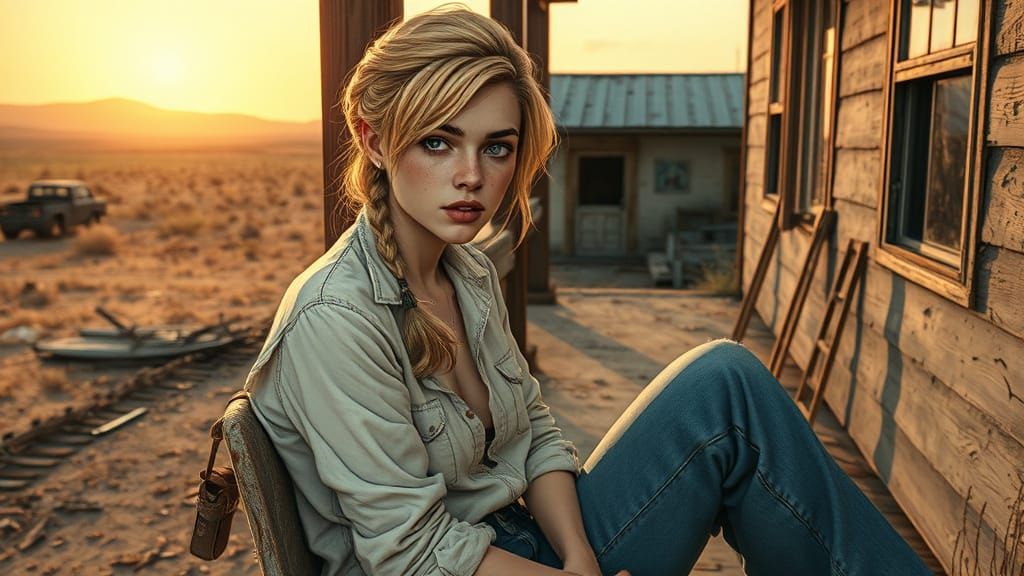 Post-Apocalyptic Woman in Gritty Realism Style