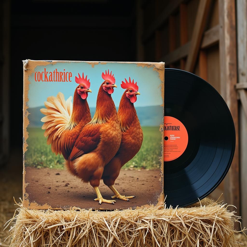Cockathrice Album Cover with Three-Headed Chicken