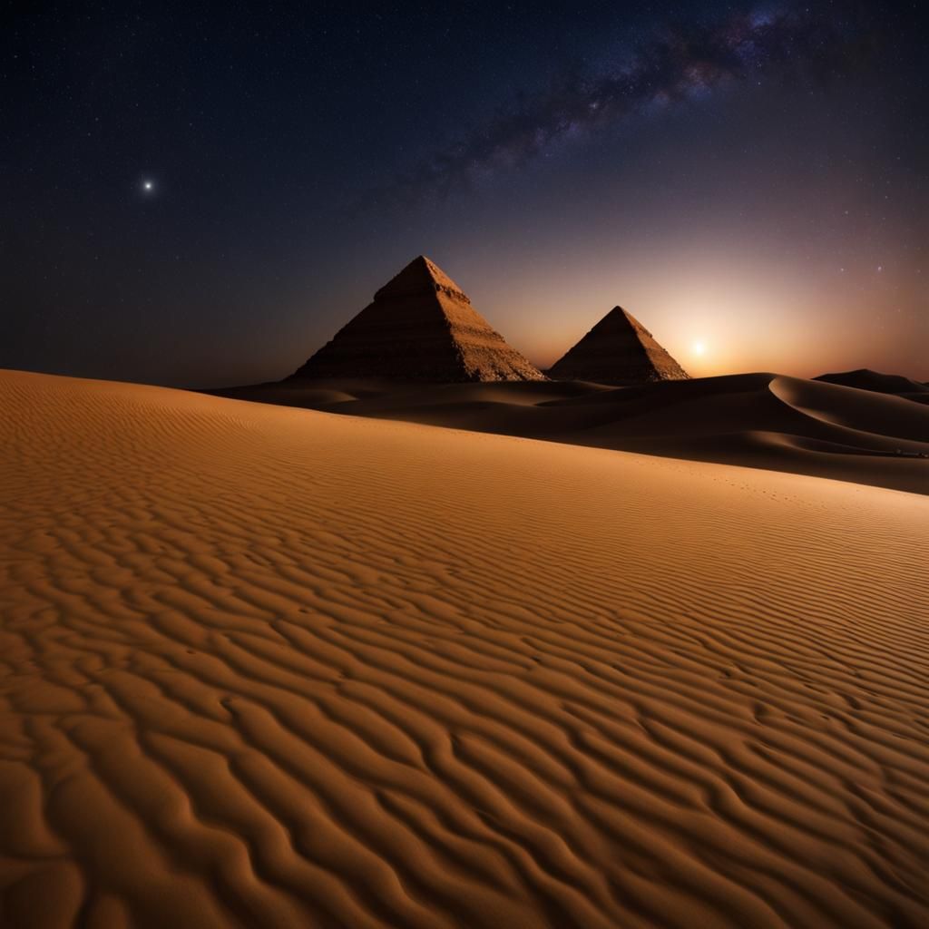 Egyptian Desert Night: Professional Photography with Bokeh
