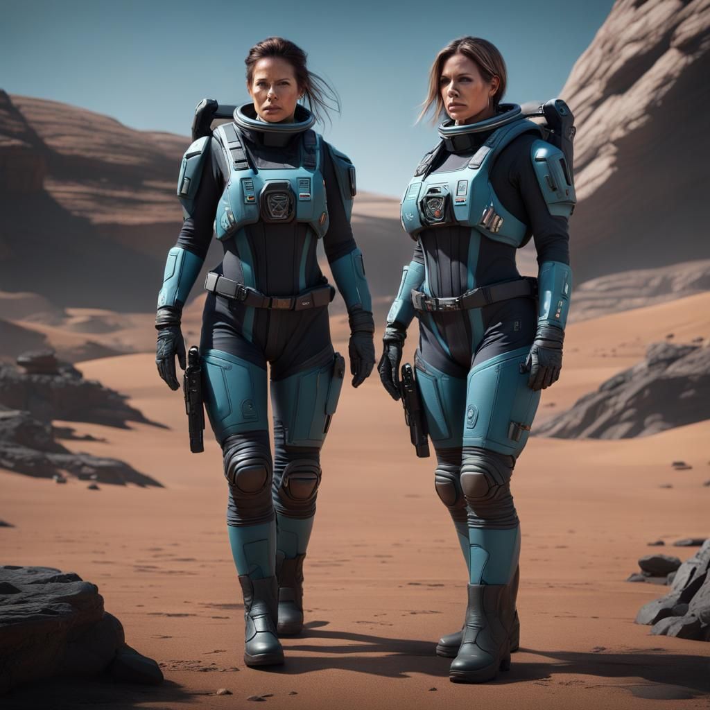 Rhona Mitra and Britt Maren in Star Citizen Suits