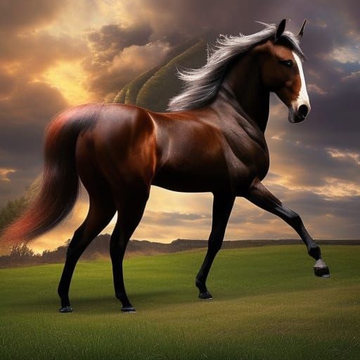 Centaur in Biopunk Style Naive Art