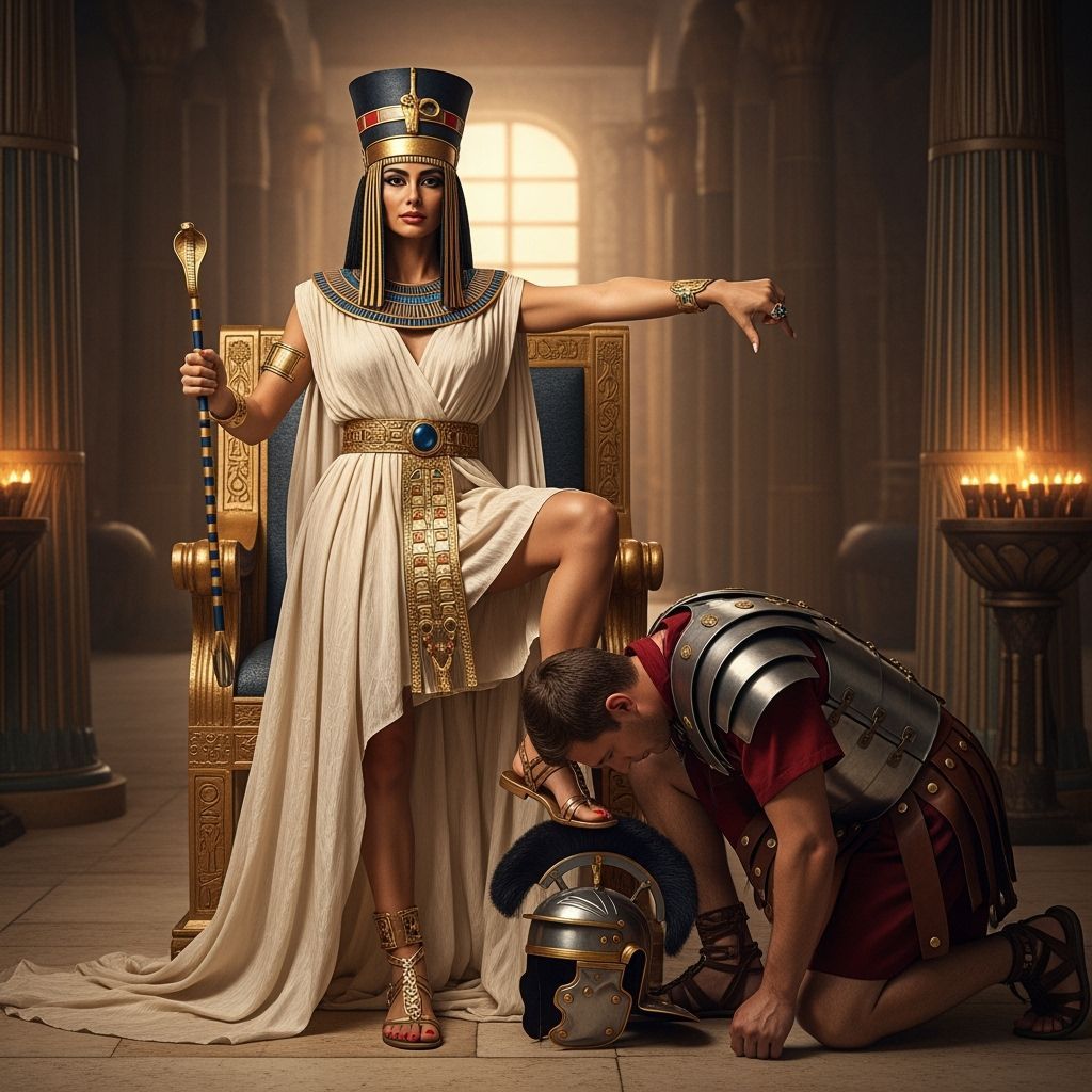 Majestic Egyptian Queen in Lavish Throne Room