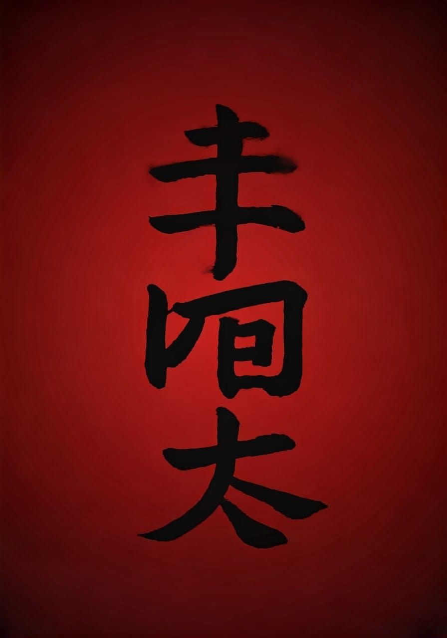 Elegant Japanese Kanji Calligraphy Art
