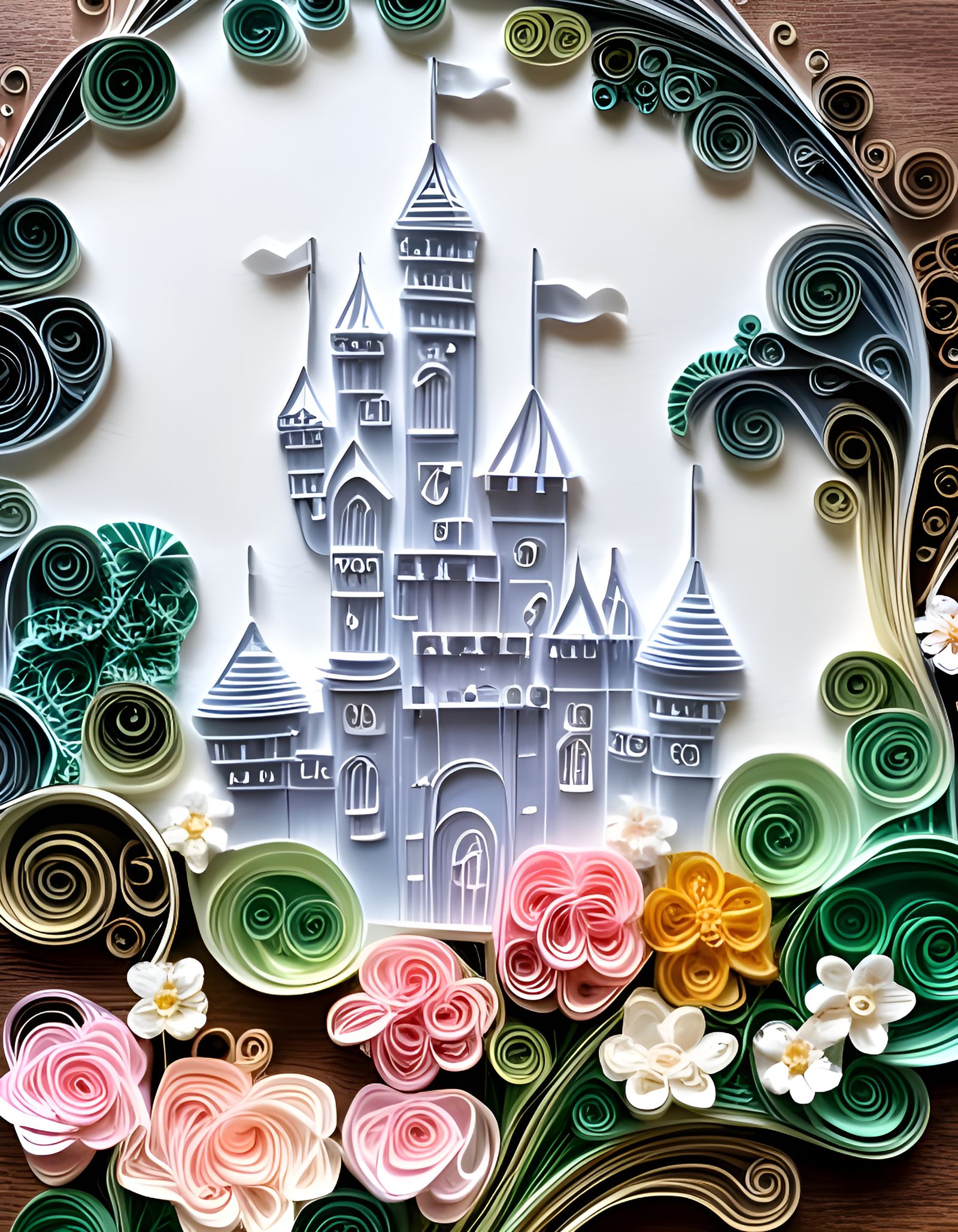 Paper quilling Castle