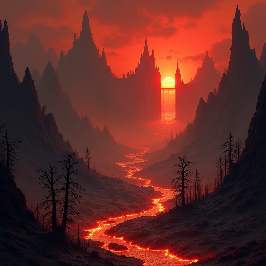 Post-Apocalyptic Hellscape Inspired by Dark Fantasy Art