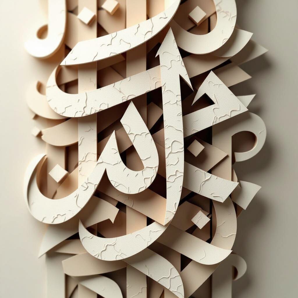 Modern Arabic Letters as Origami Paper Folds