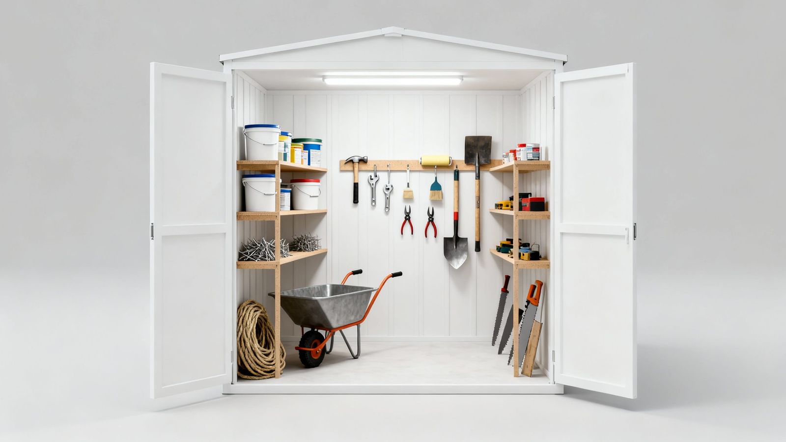 Organized Tool Storage Room Realistic 3D Render