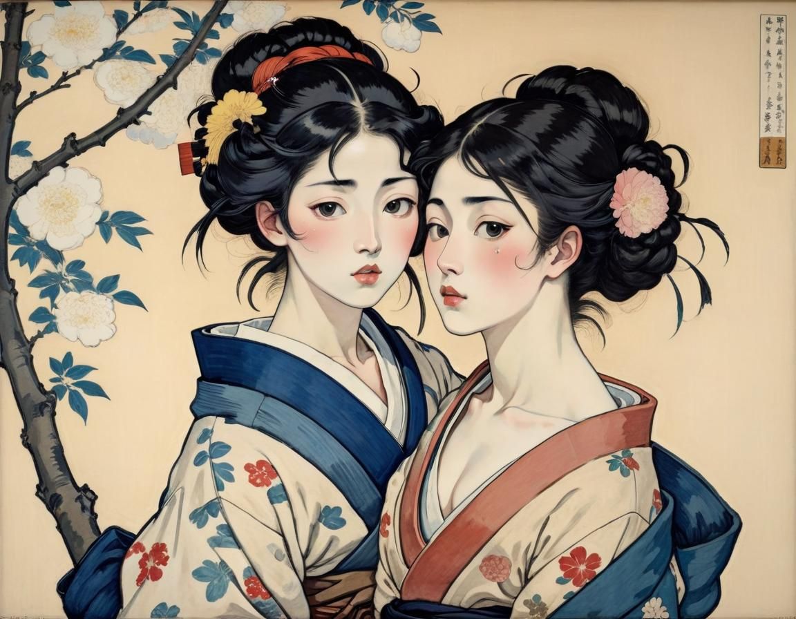 Ukiyo-e Meets Expressionism in Baroque Rococo Style