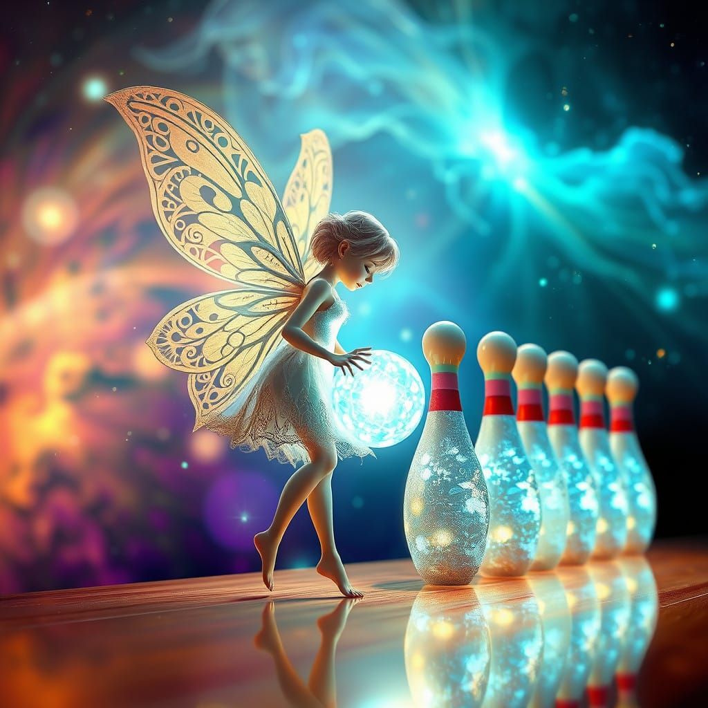 Enchanted Fairy Lass Prepares for Cosmic Bowling