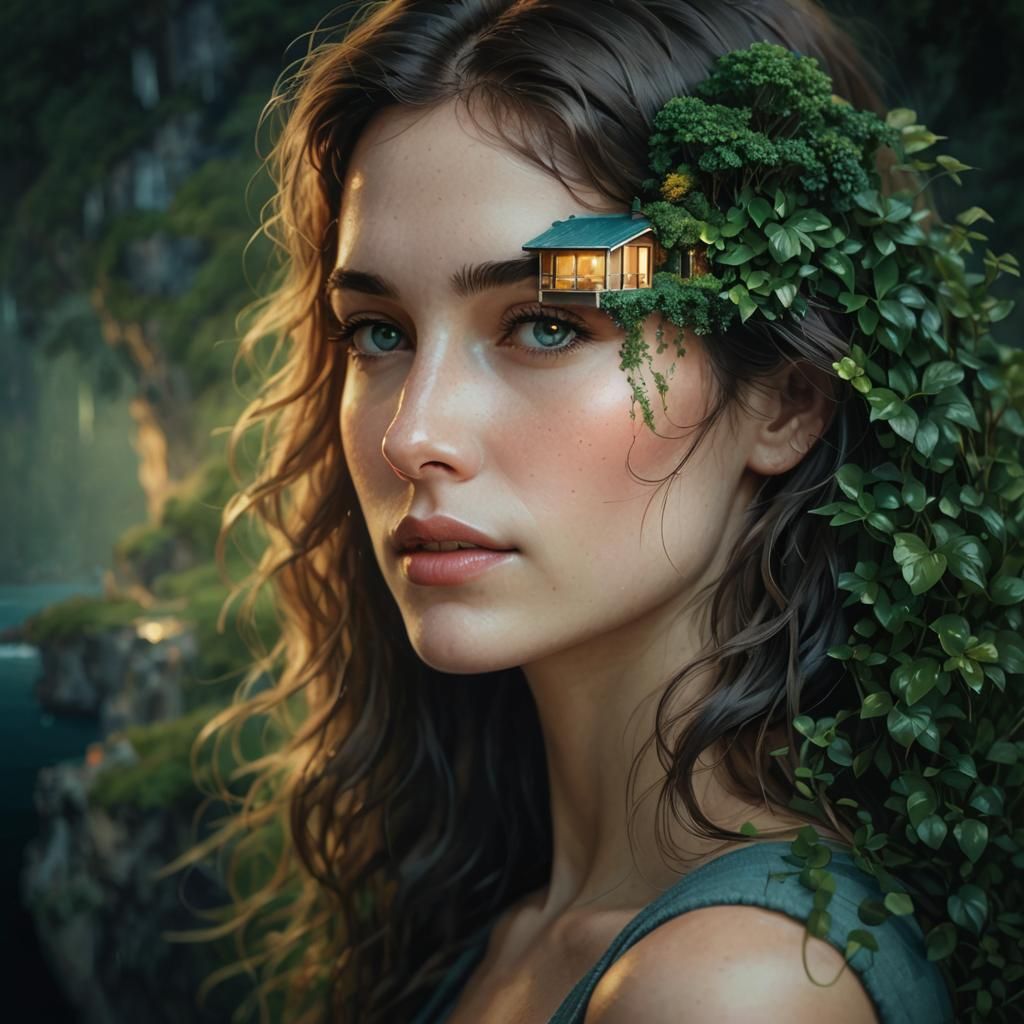 Impossible Cliffside House Overlooking Shimmering Seascape