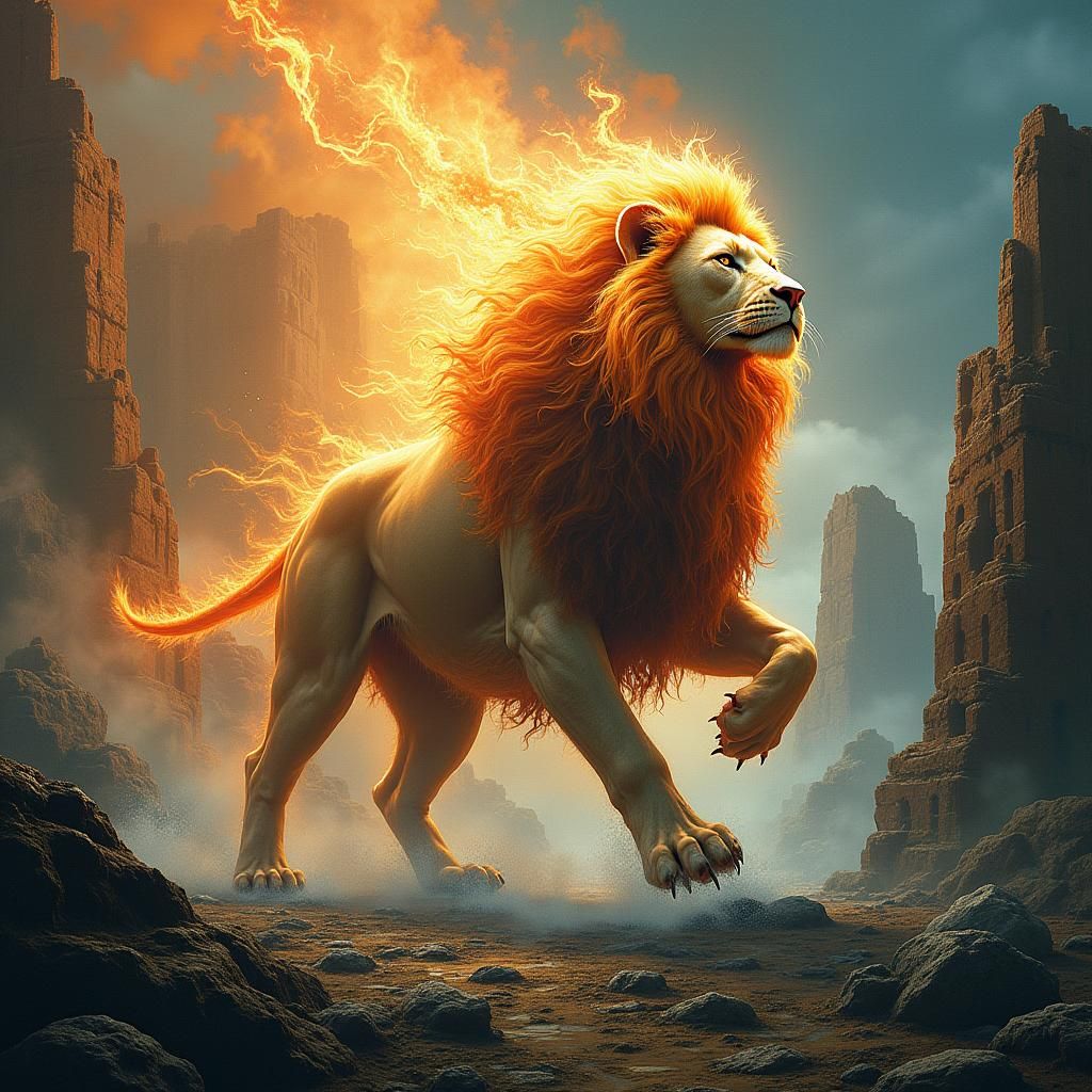 Lion Goddess Embodies Fire, Water, Earth, Air
