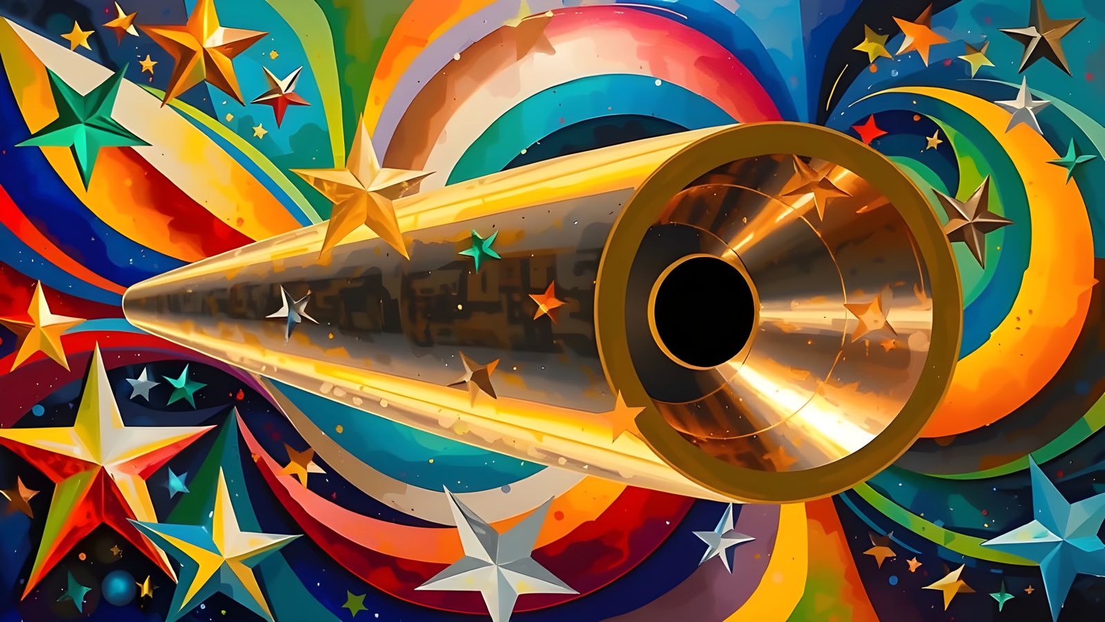 Stunning Copper-Gold Mirror in Cosmic Vortex