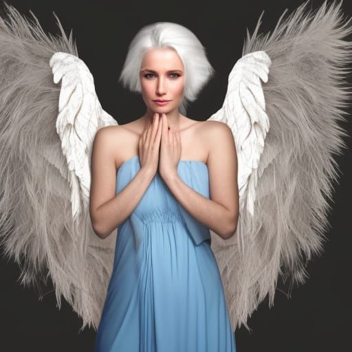 Angel Wings Embrace a Beautiful Woman