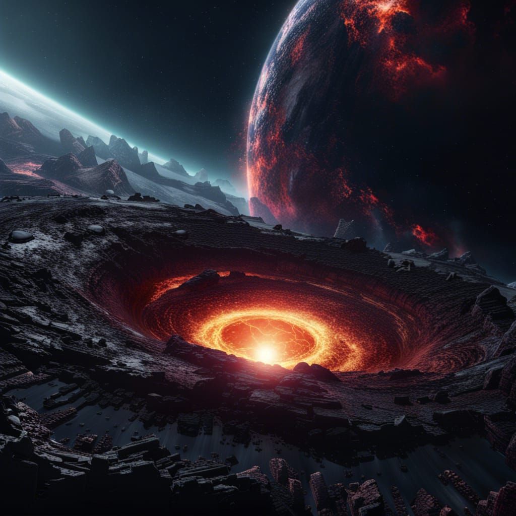 Black Hole Devouring Earth: Detailed Matte Painting