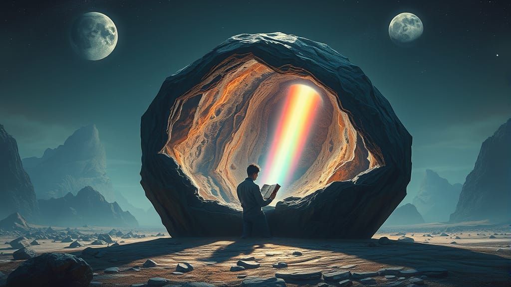 Rainbow Light Geode Reader on Alien World