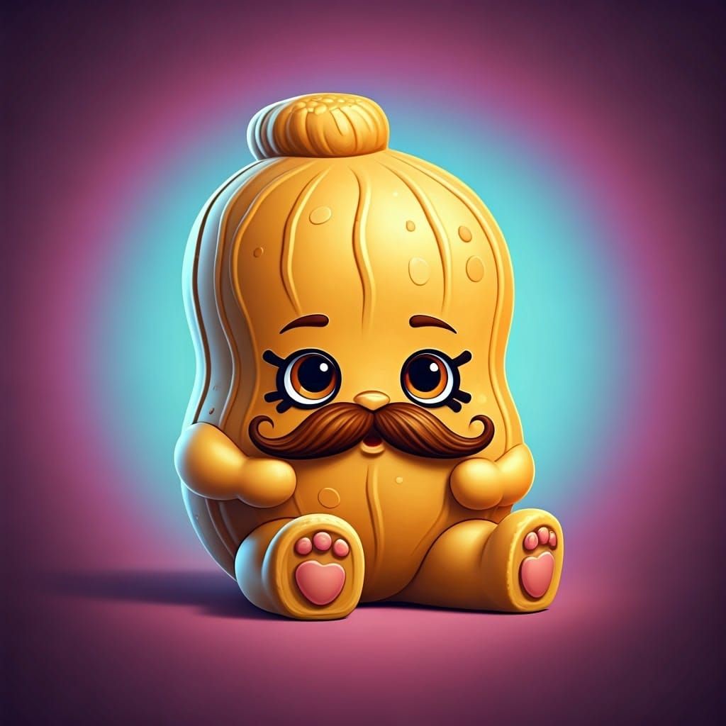 Whimsical Peanut Butter Shopkin with Mustache