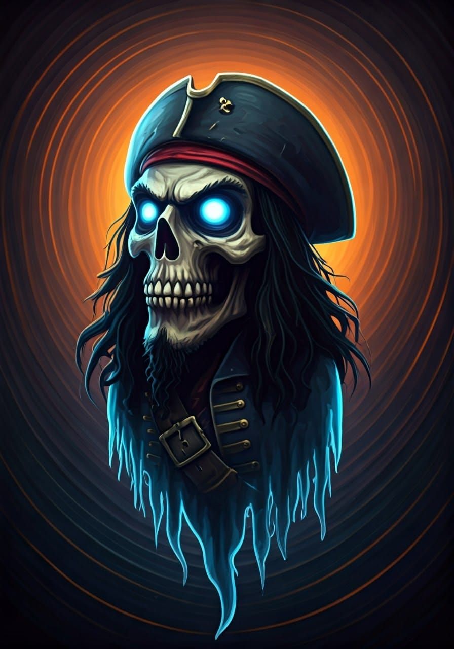 Ethereal Chibi Ghost Reveals Pirate in Double Exposure