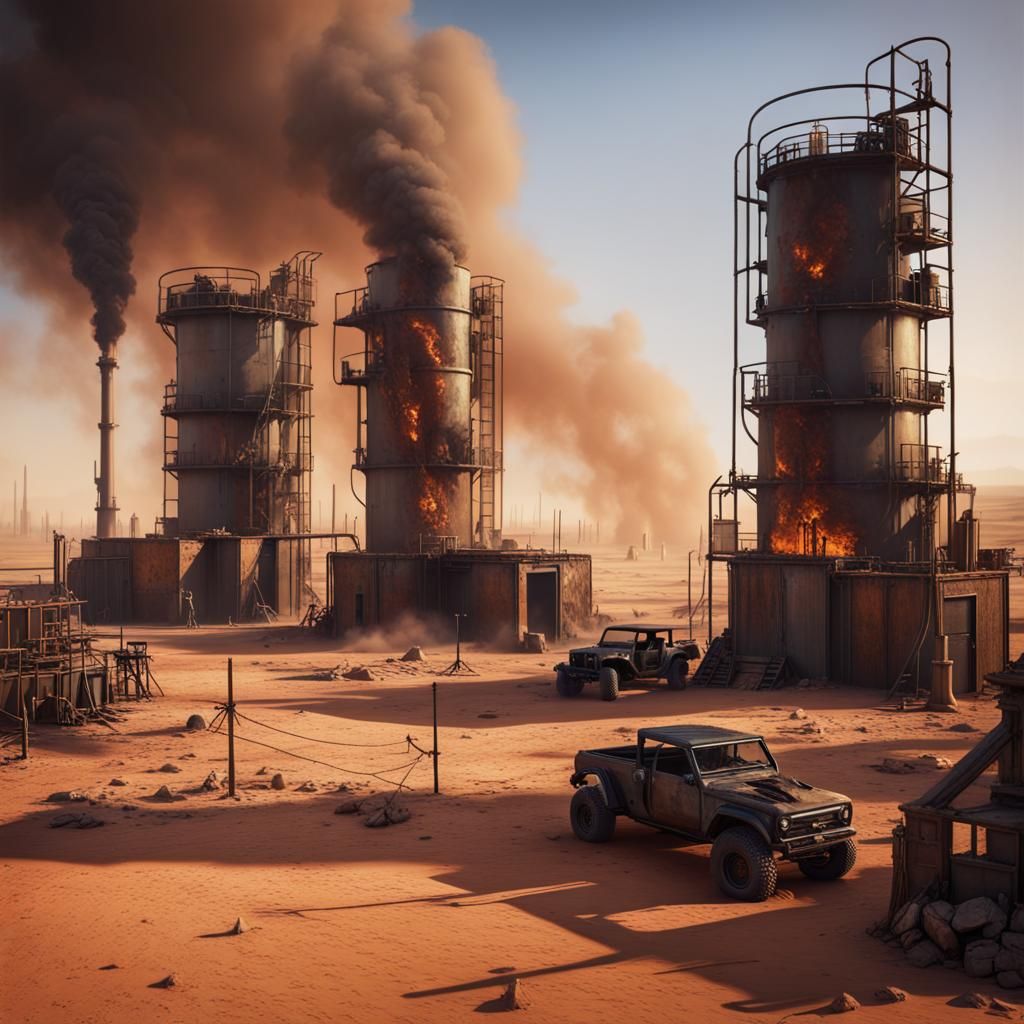 Mad Max-Inspired Oil Refinery in Australian Desert
