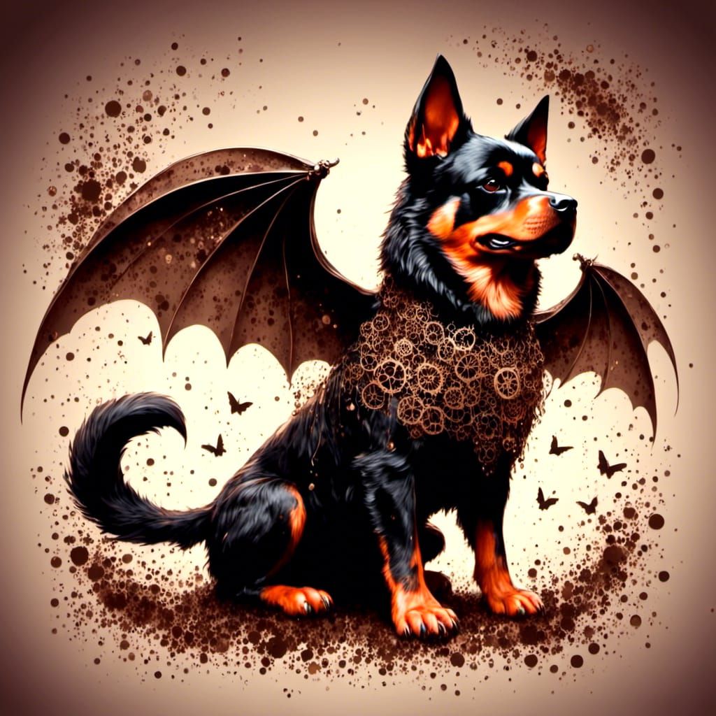 Bat-Winged Rottweiler: A Unique Fantasy Creature