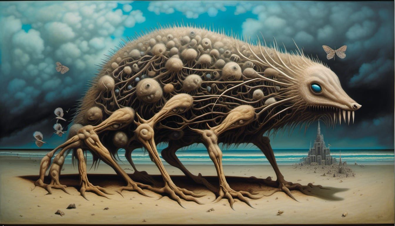 Surreal Cryptid Hedgehog on Bogomil's Island