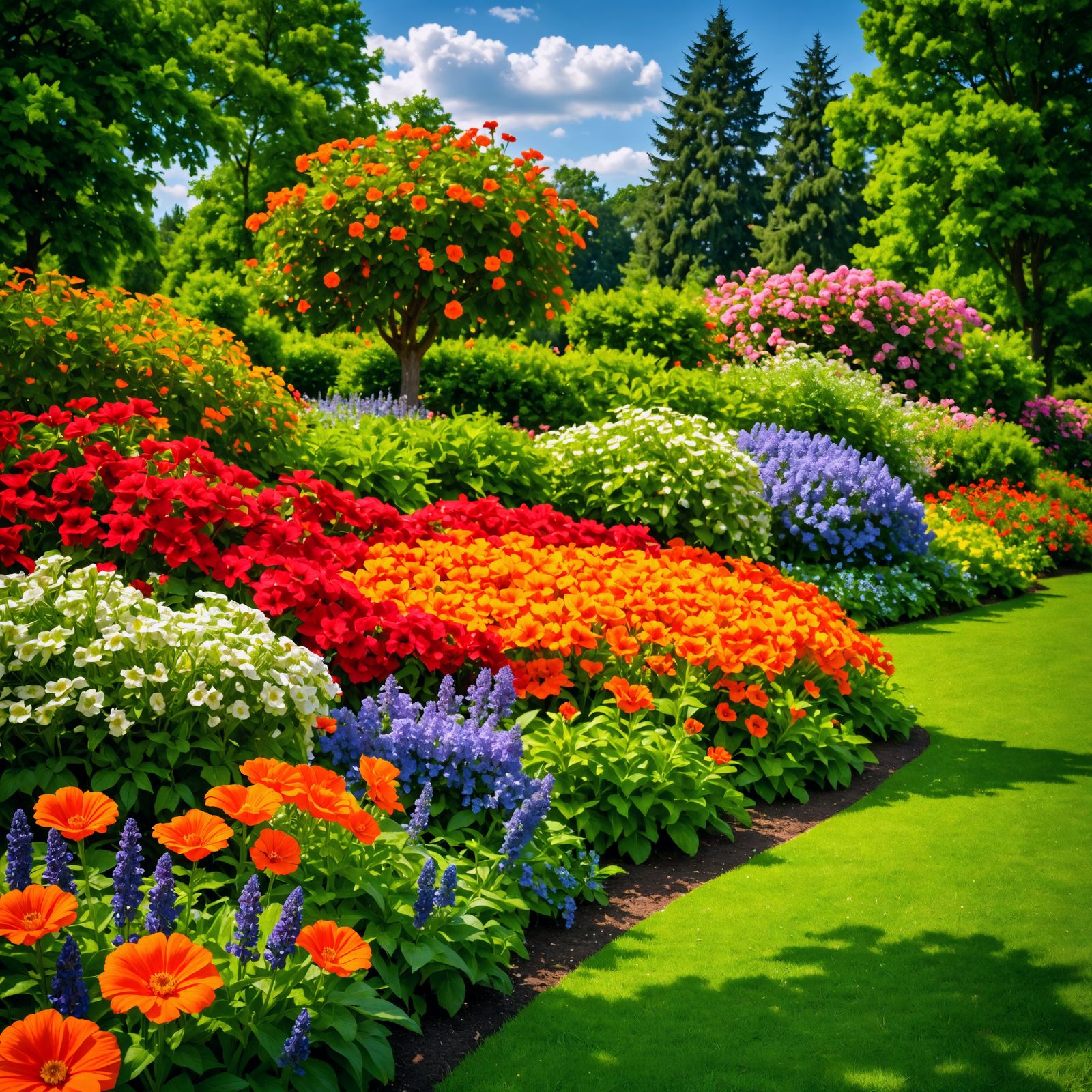 Vibrant Flower Garden Photography in High Resolution