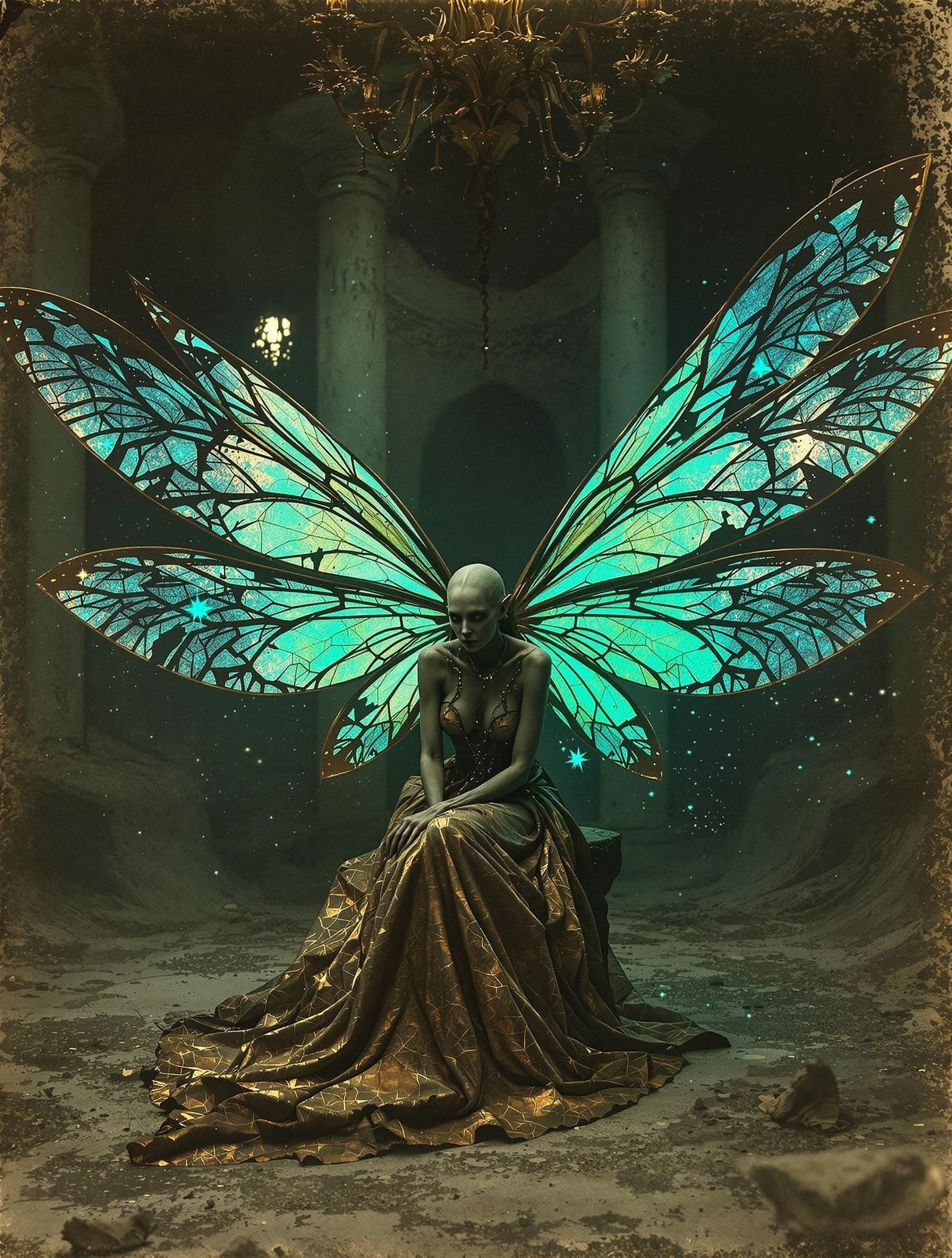 Enchanted Decay in Haunting Fairy Portrait