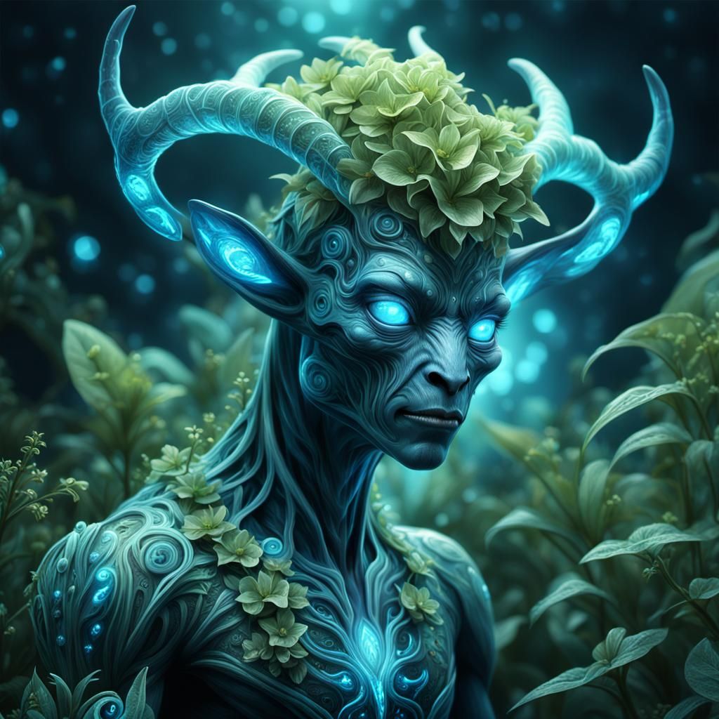 Bioluminescent Alien-Faun in Ethereal Alien Garden