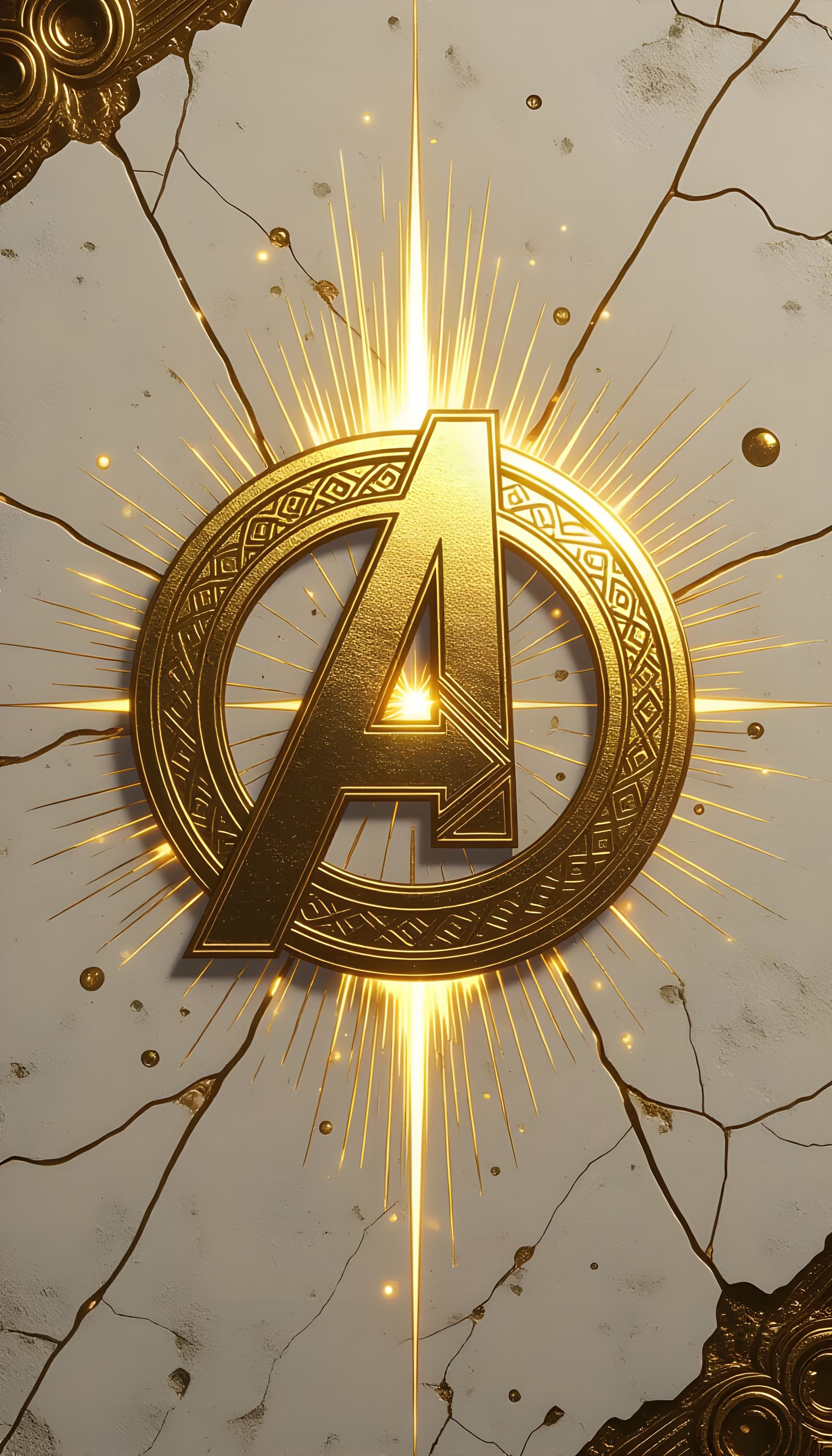 Golden Avengers Logo Engraved as Artifact