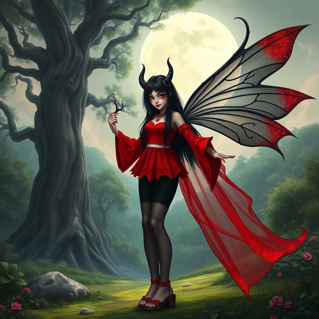 Dark Fairy Exudes Intimidation and Kindness in Cyberpunk-Ins...