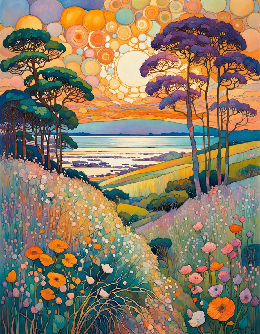 Summer Seascape in Impressionist Style