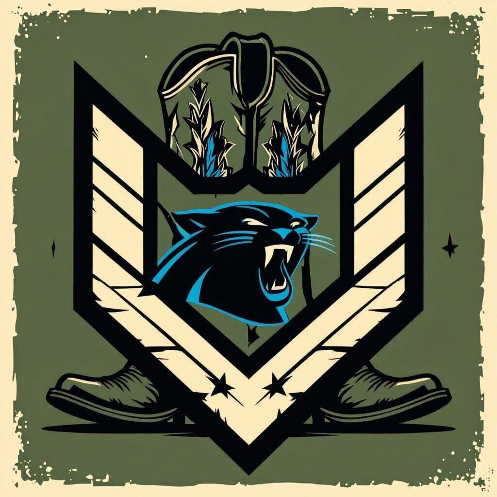 Marine Corps Chevron & Panthers Logo with Cowboy Boot