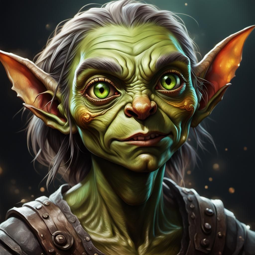 Detailed Female Goblin in Splash Art Style