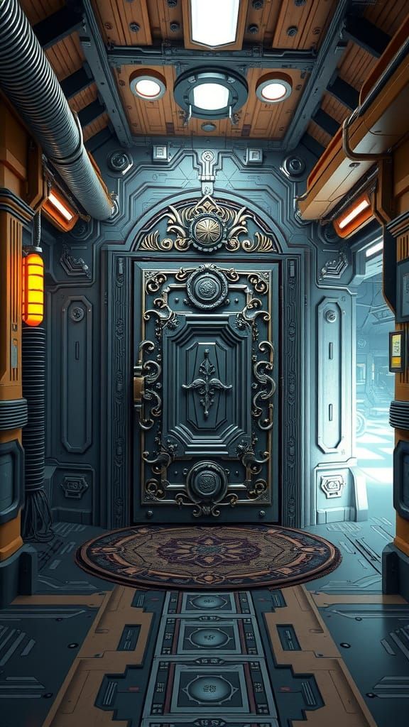 Futuristic Trap Door in Detailed Matte Painting Style