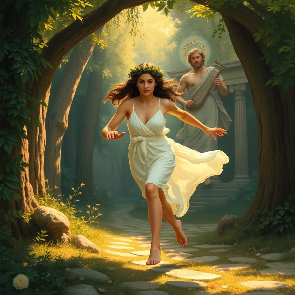 Daphne's Flight from Apollo in Ancient Greece