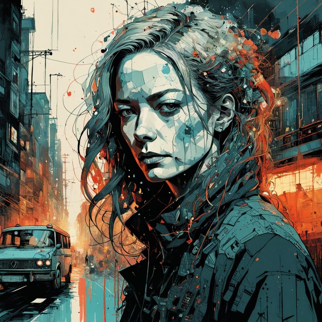 City Punk in Cyberpunk Style Digital Art