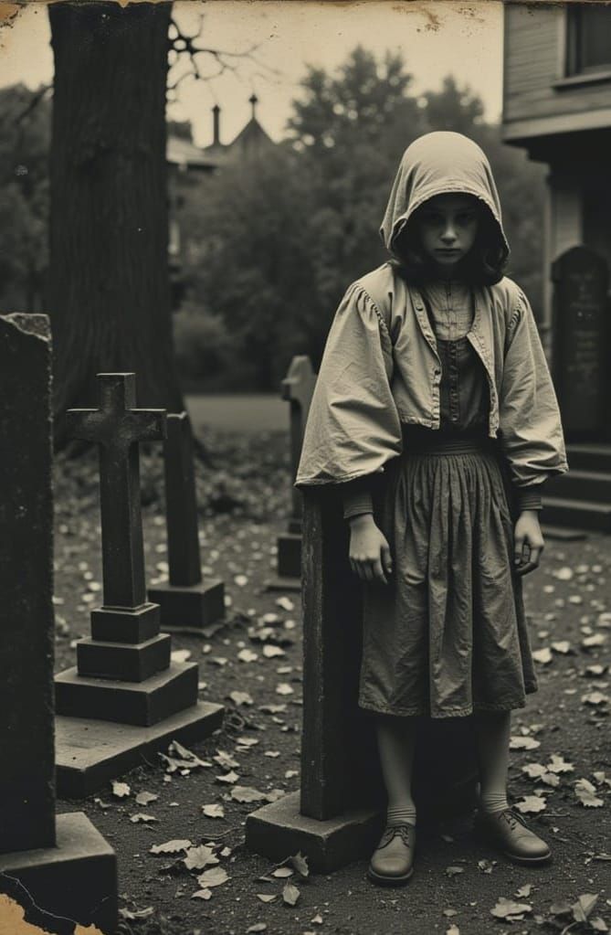 Ethereal Boy Haunts a Forgotten Cemetery in a Haunting 1900s...