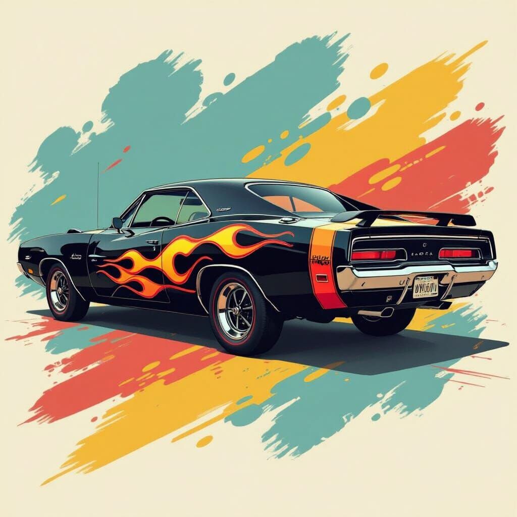 1969 Dodge Charger with Flame Decals