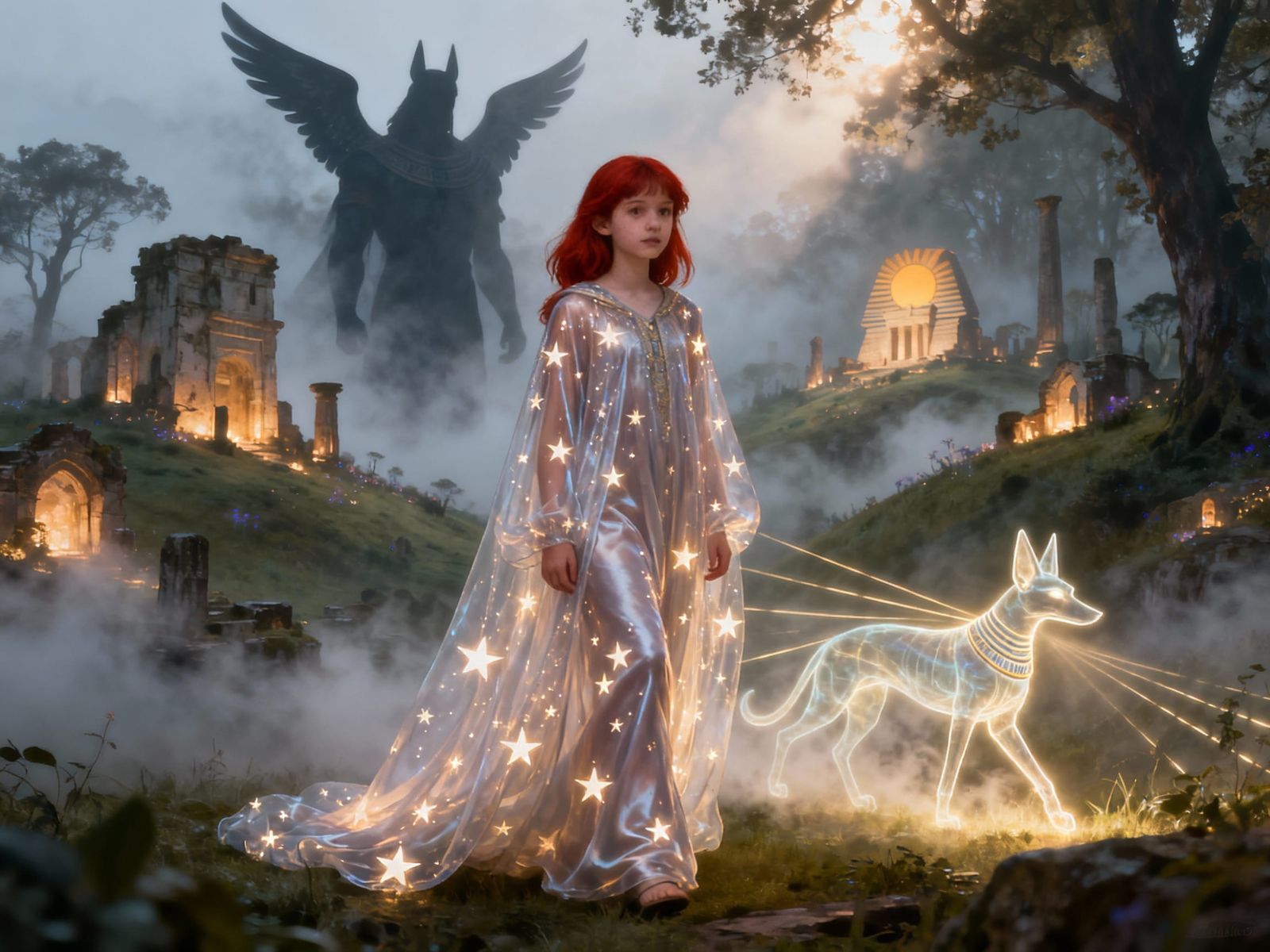 Ethereal Fairy Hills Spellbook Cover with Mystical Beings