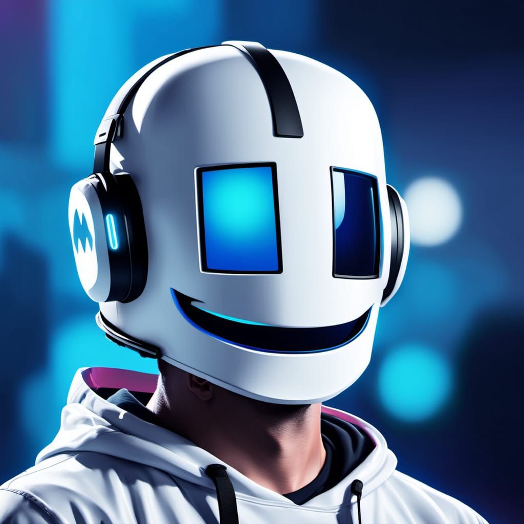 Marshmello Portrait in Vibrant Cartoon Style