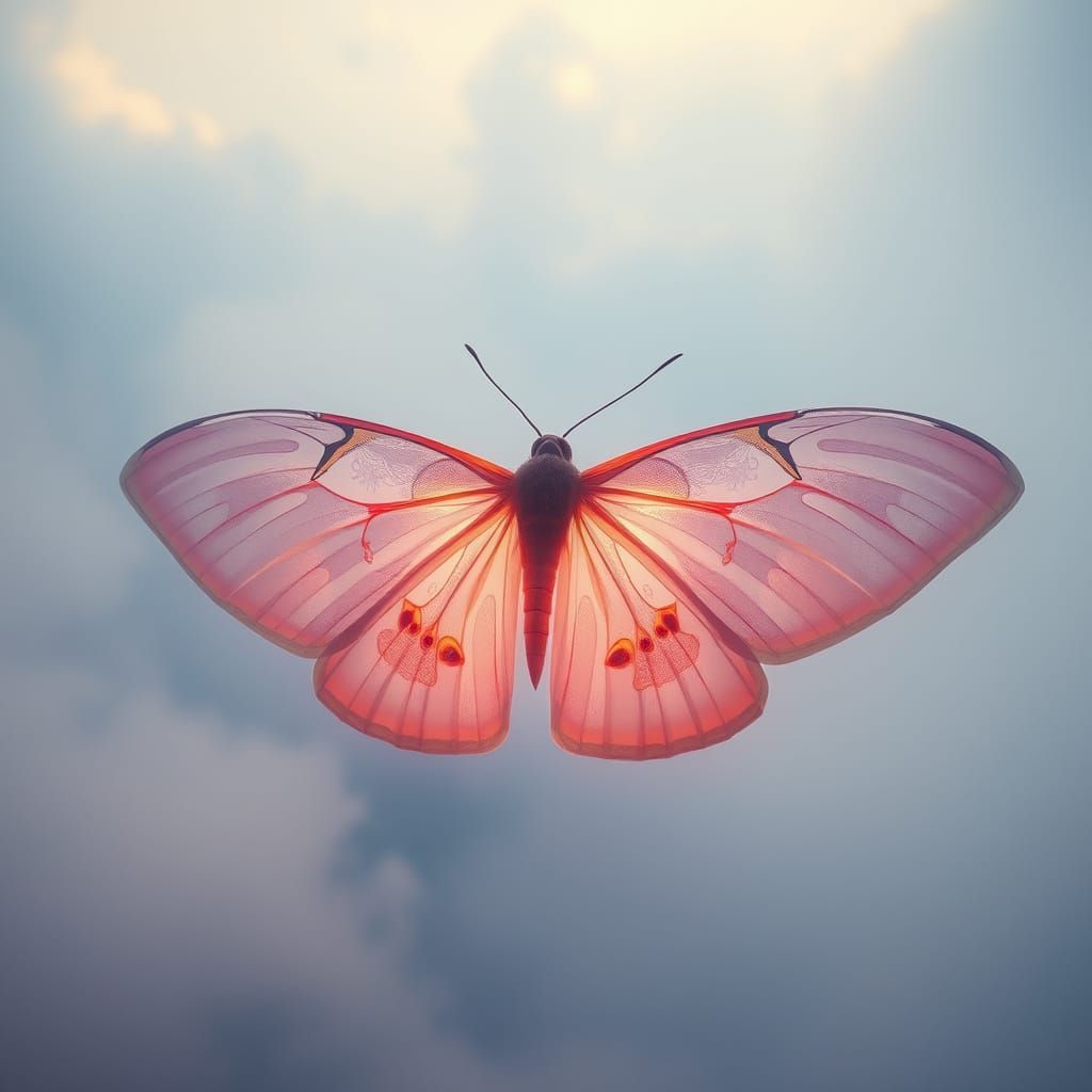 Whispering Dawn Moth in Dreamy, Ethereal Style