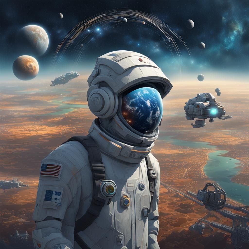 AI Concept Art: Celestial Navigation and Infinite Awareness