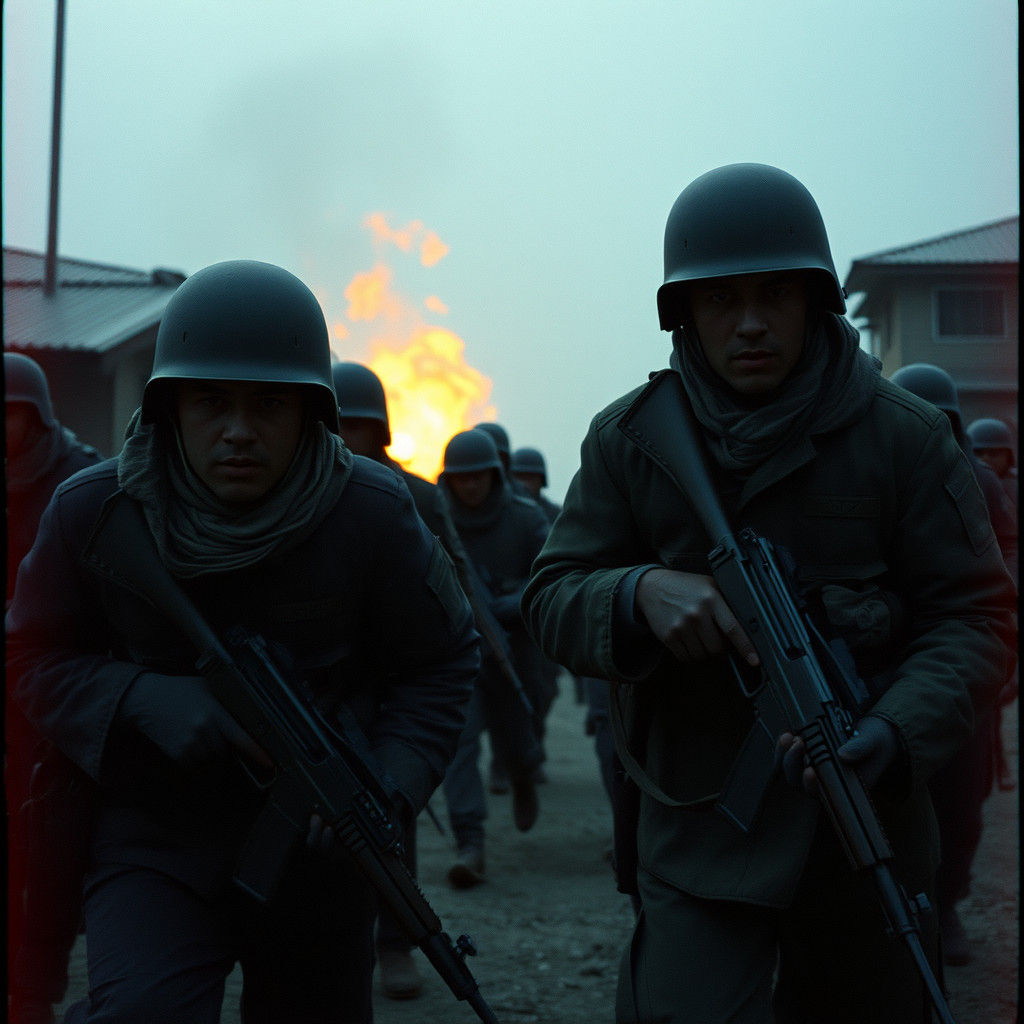 Futuristic War in Nepal: Cinematic Film Still