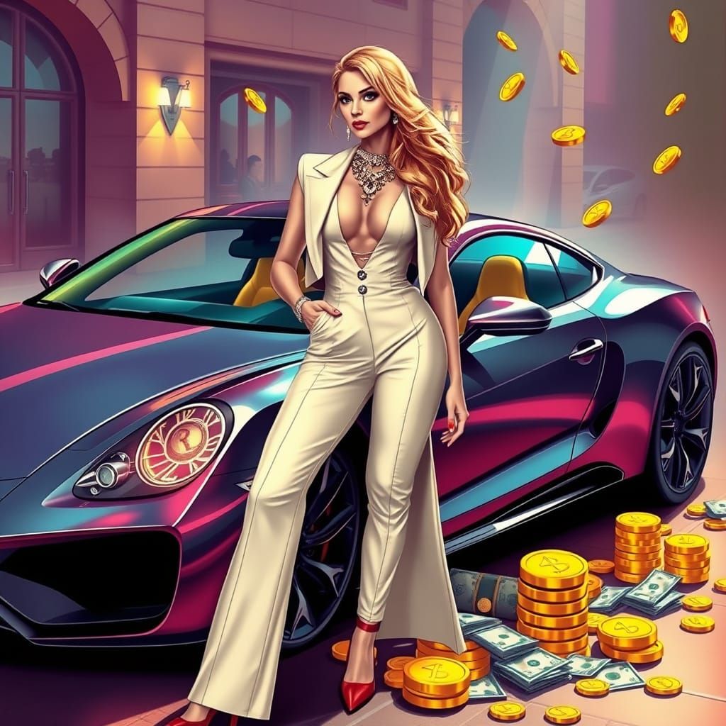 Luxury Lifestyle Woman in Vibrant Colors