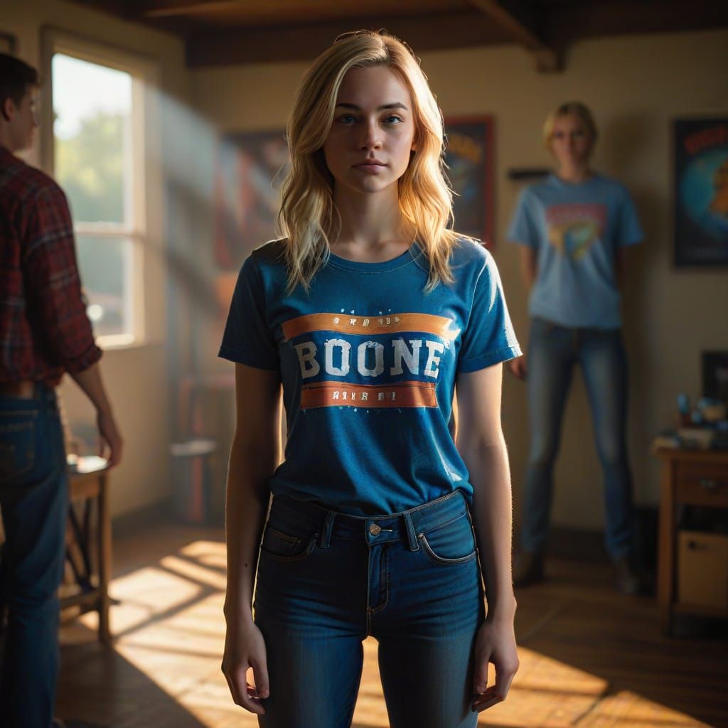 Blonde Teen Girl Portrait in Cinematic Style