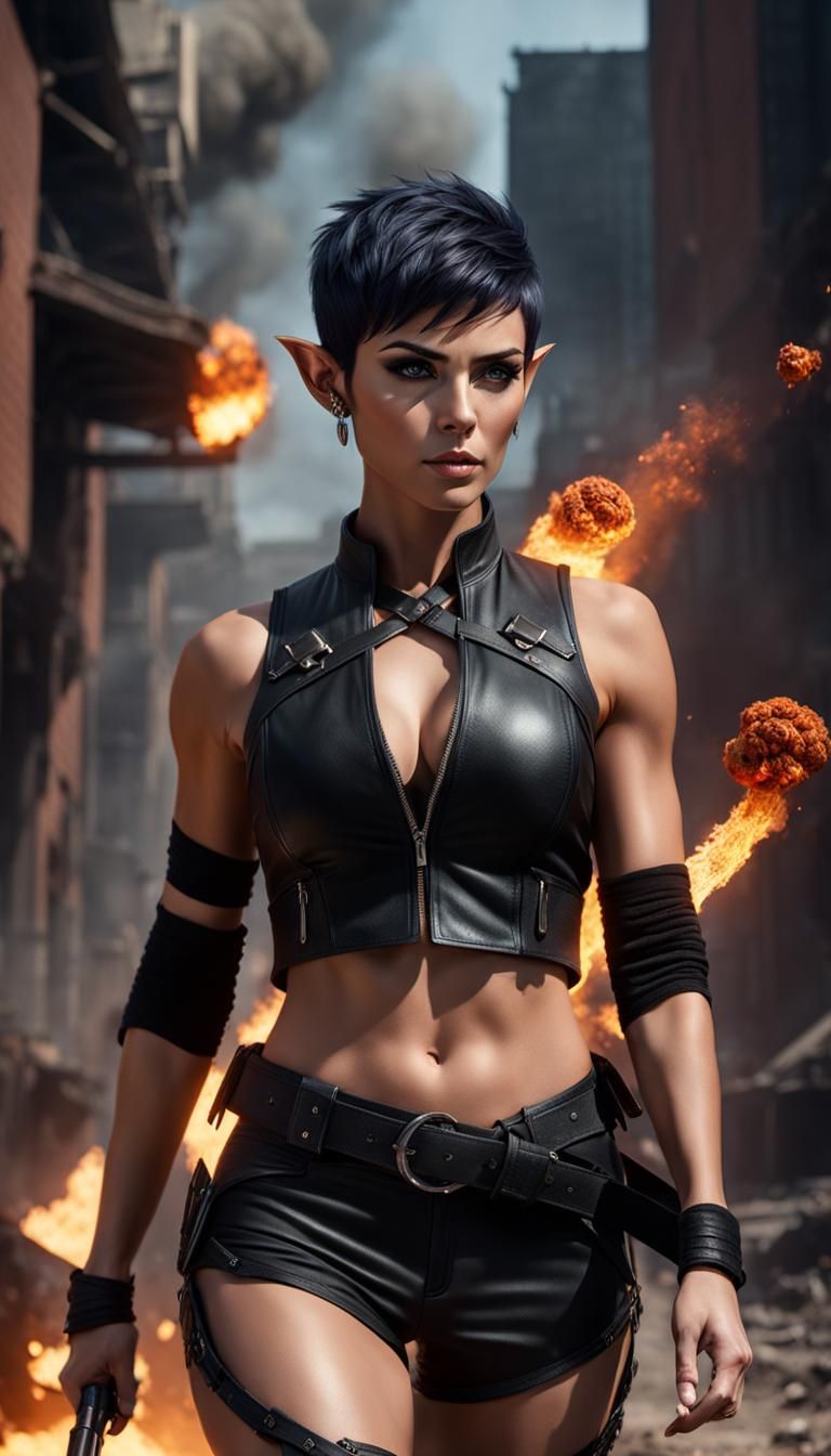 Muscular Elf Assassin Walks Away from Explosion