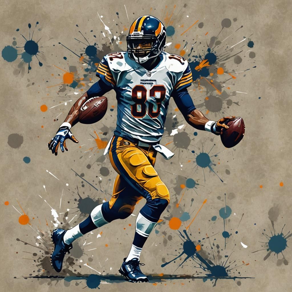 Abstract Gridiron Player Throws Football